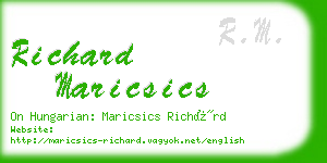 richard maricsics business card